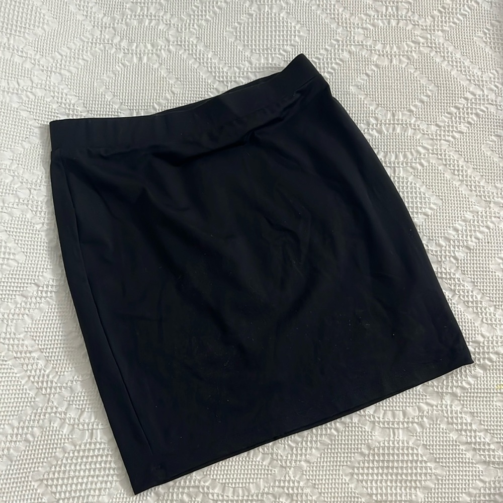 Black Philosophy Pencil Mini Skirt